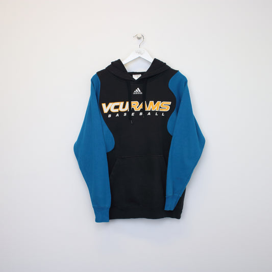 Vintage Adidas Vcurams reworked hoodie in blue and black. Best fits S