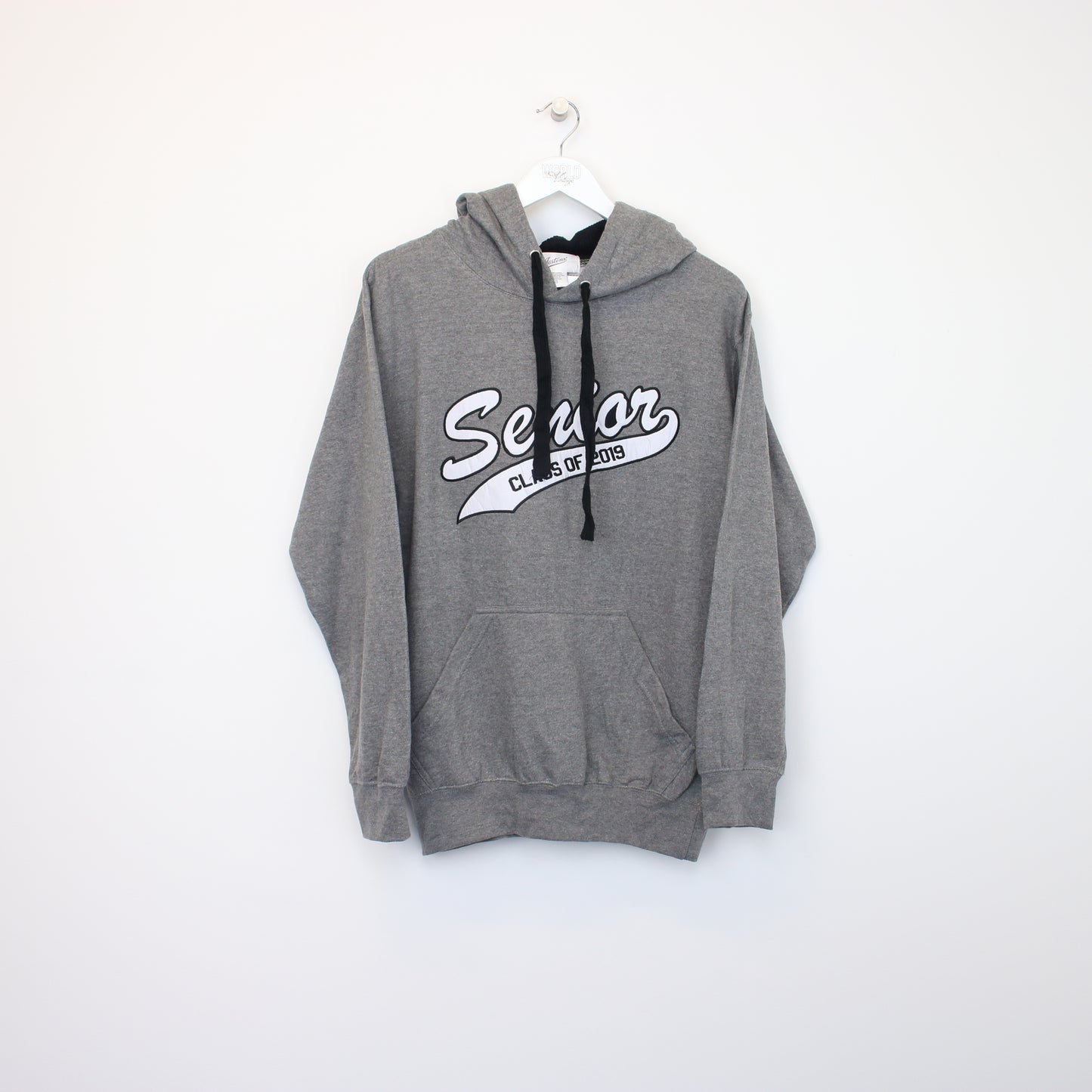 Vintage Jostens hoodie in grey. Best fits S